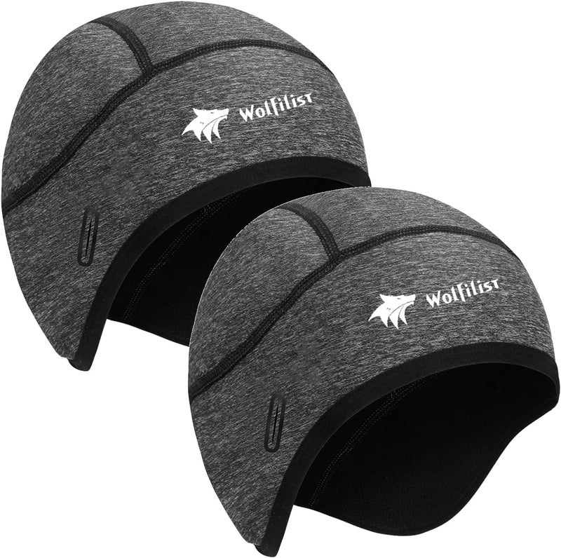 WOLFILIST Skull Cap Helmet Liner for Men Women Hard Hat Liner Winter Cycling Cap Under Helmet Thermal Fleece Beanie - Image 1